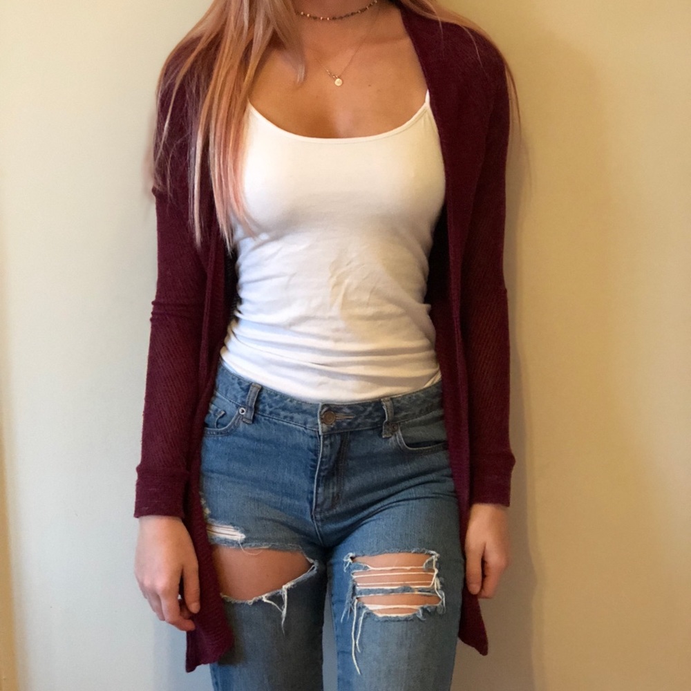 American eagle red cardigan